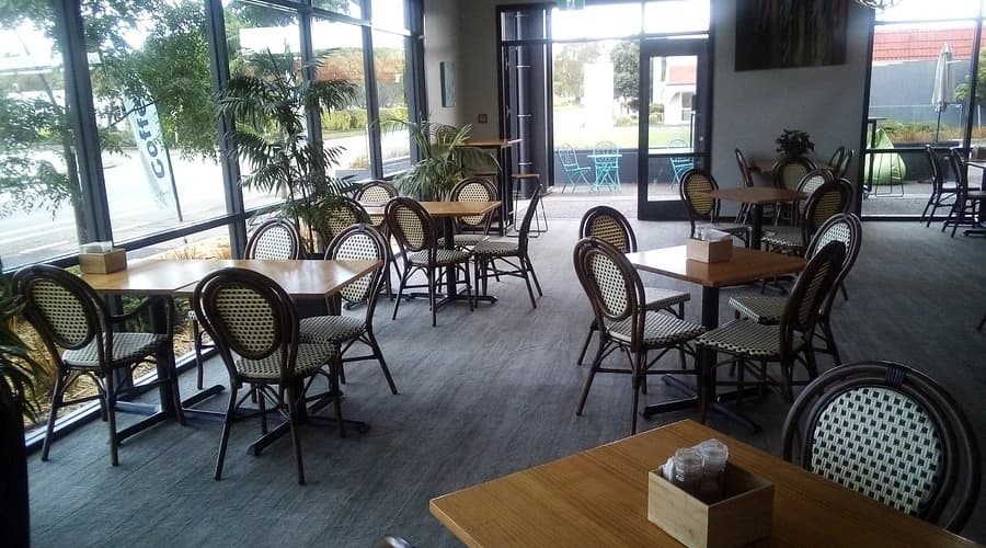 Cafe interior, before